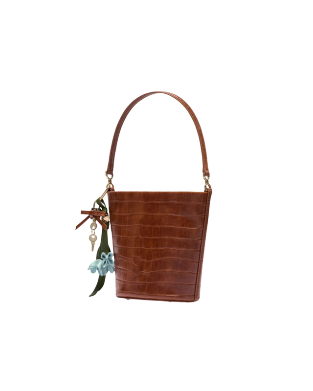 Brown Leather Bucket Bag
