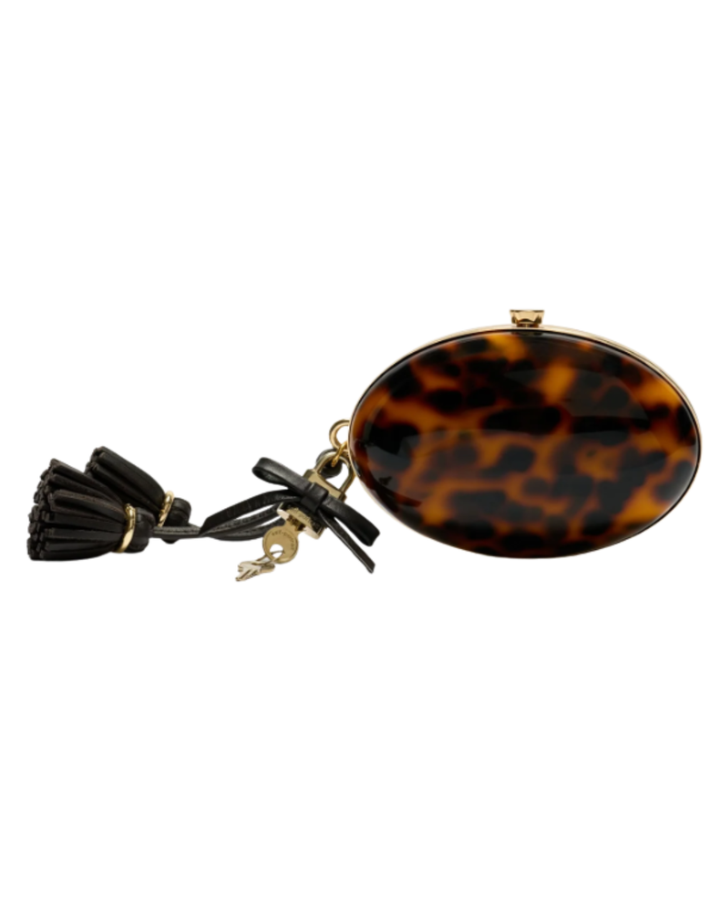 Brown Resin Oval Clutch
