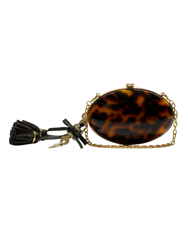 Brown Resin Oval Clutch