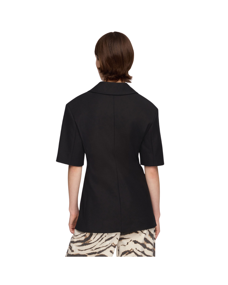 Blazer in Black Cotton Tailoring