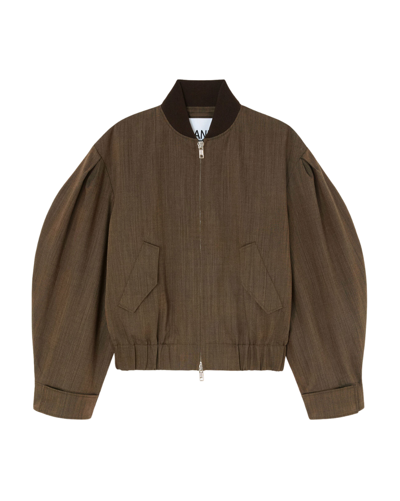 Bomber in Brown Wool Melange