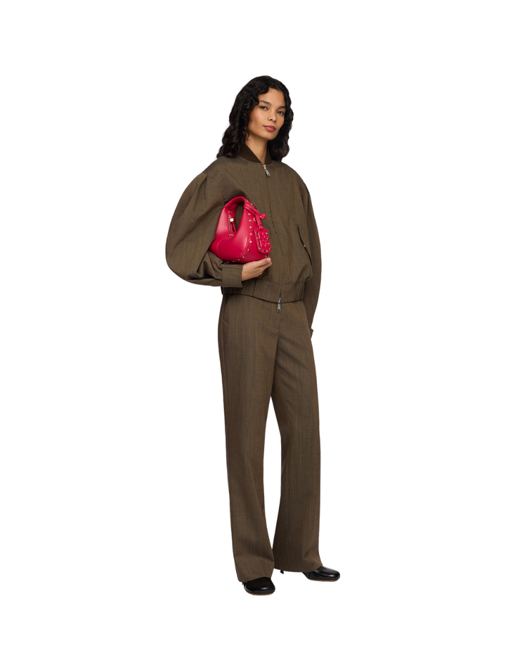Bomber in Brown Wool Melange
