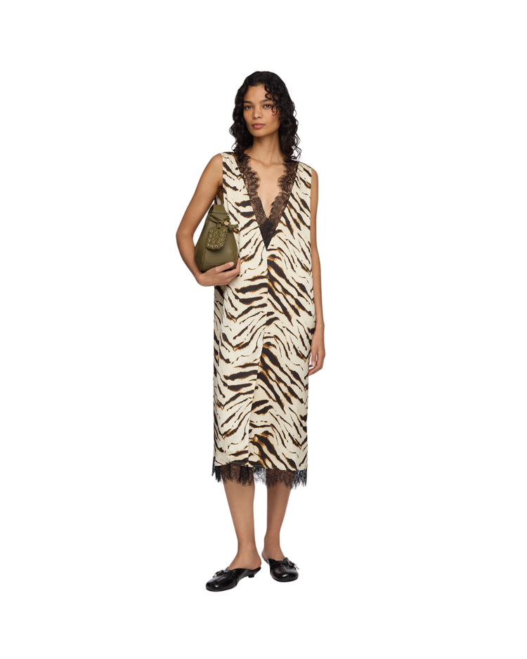 Dress in Zebra Satin