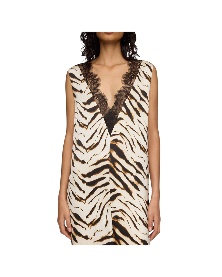 Dress in Zebra Satin