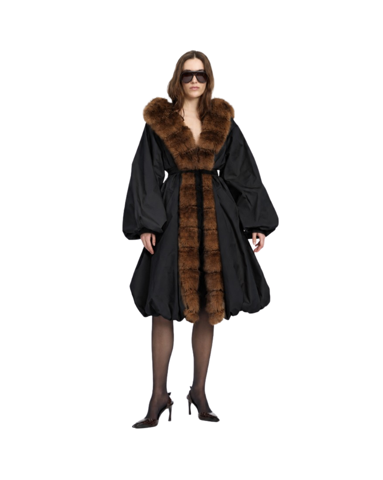 Faux Fur Collar Coat