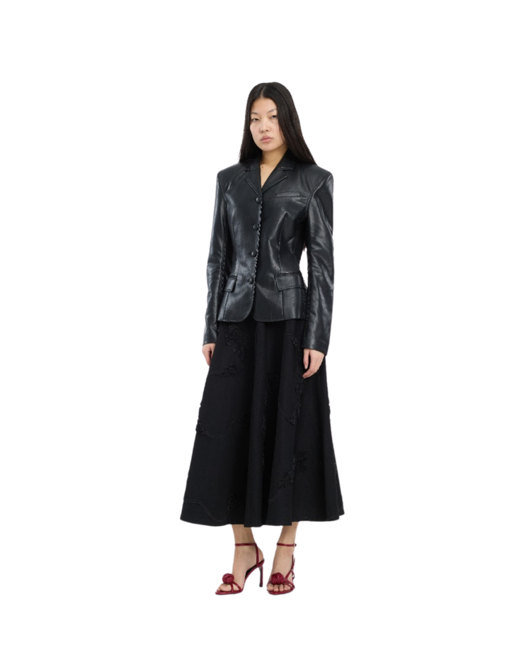 Fitted Leather Blazer