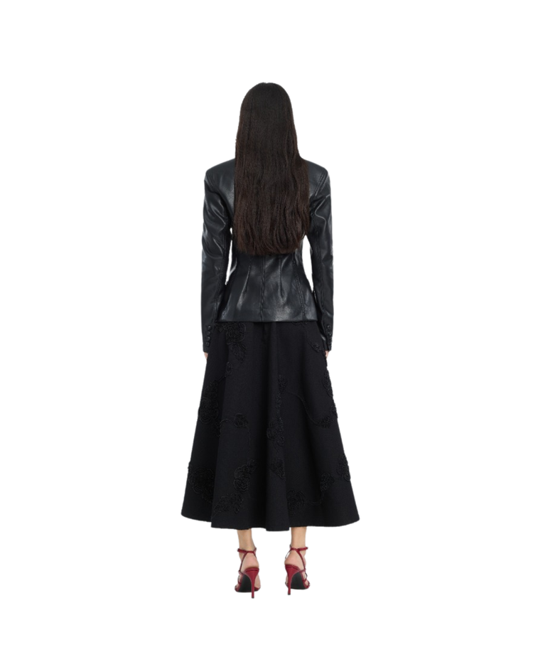 Fitted Leather Blazer