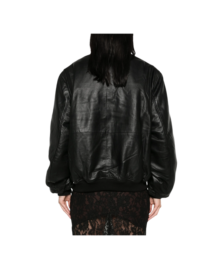 Oversized Leather Bomber