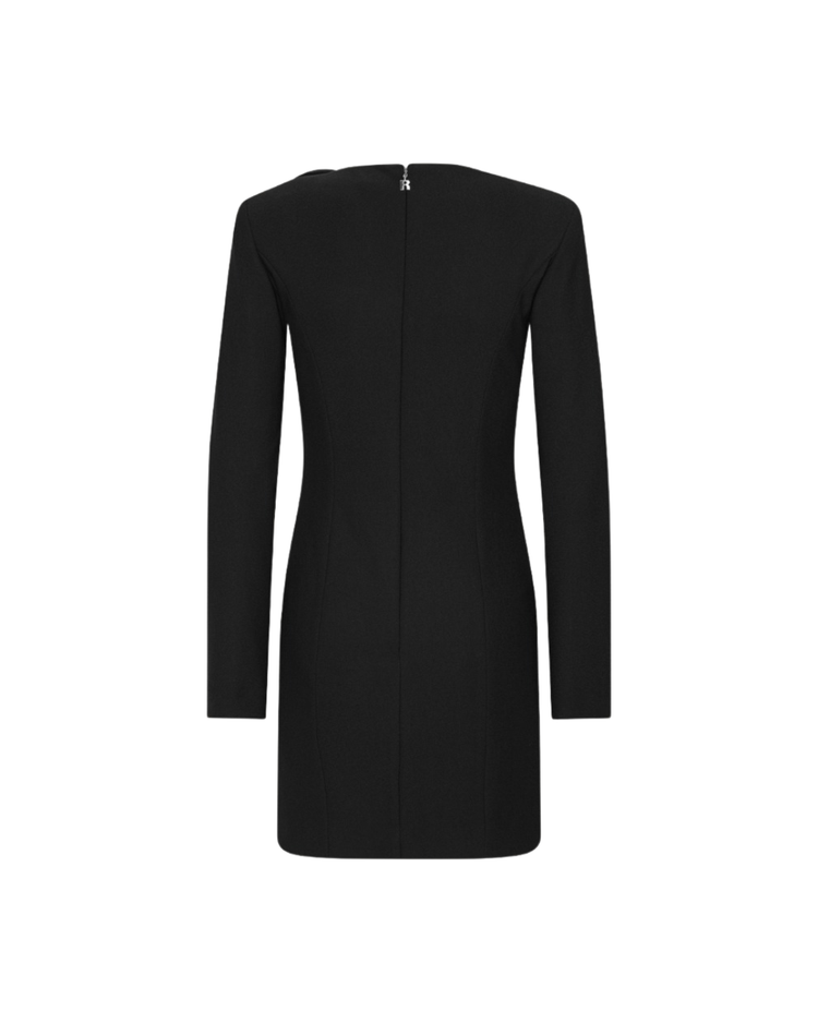 Crepe Mini Long Sleeve Flower Dress
