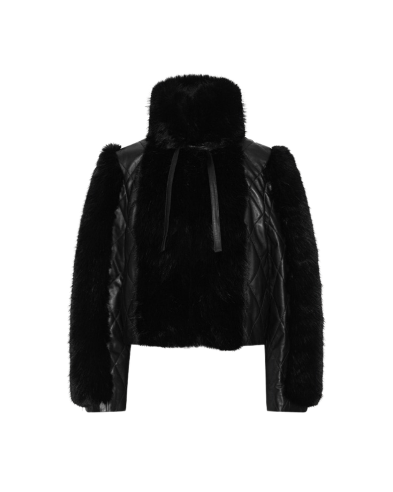 Faux Fur Leather Jacket