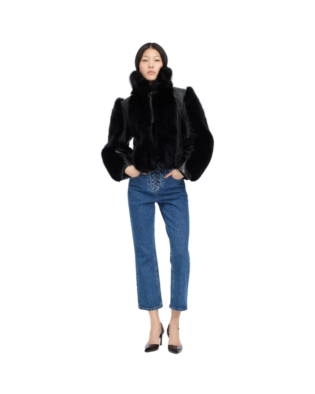 Faux Fur Leather Jacket