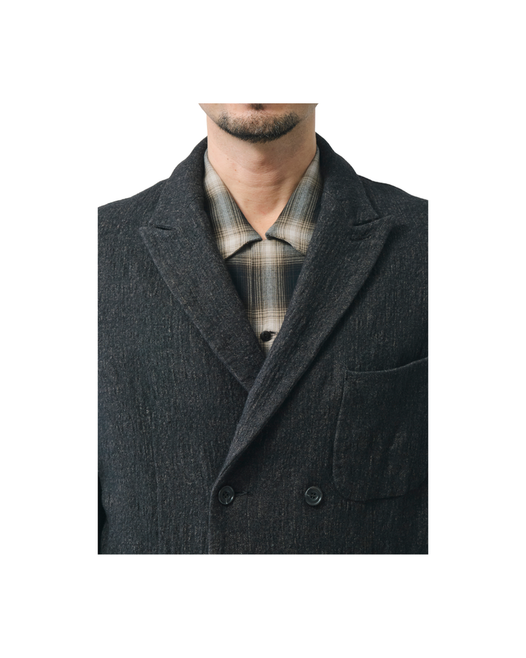 WO/LI Pinstripe Washed Double Breasted Tailored Jacket