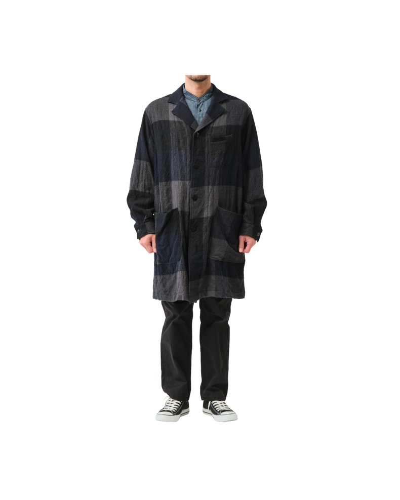 WO Panel Check Washed Shopcoat