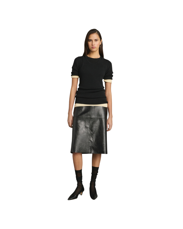 Gwen Skirt Knee-length In Soft Leather