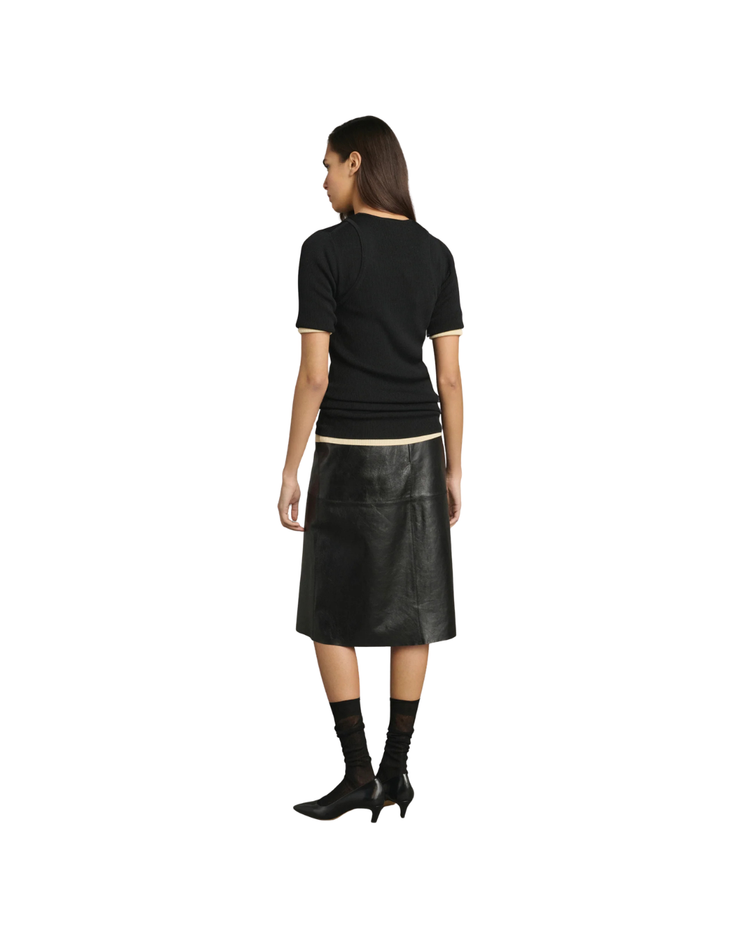 Gwen Skirt Knee-length In Soft Leather