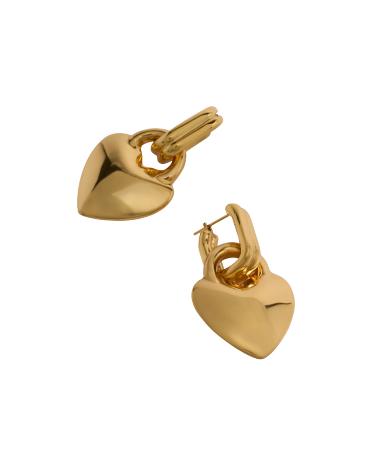 S Heart Hoop Earrings