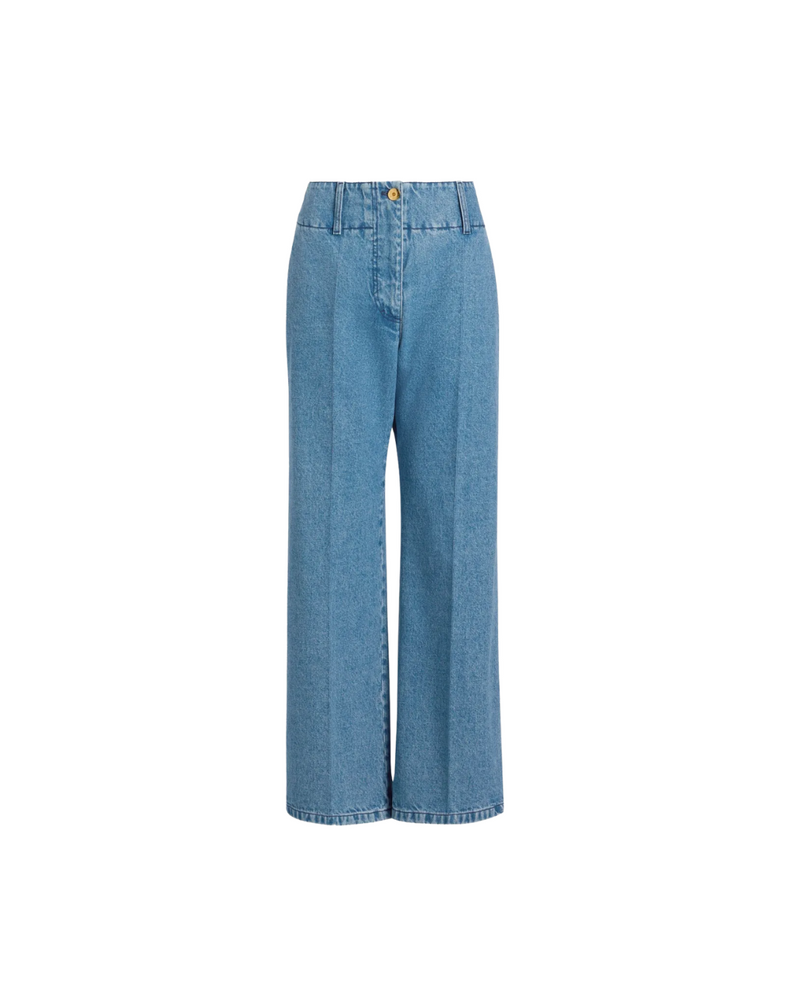 Large Belt Denim Trousers