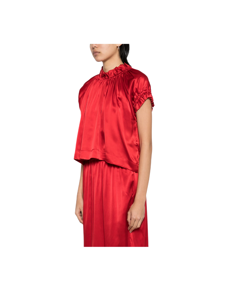 Elasticated Gathered Ruffle Tulip Top
