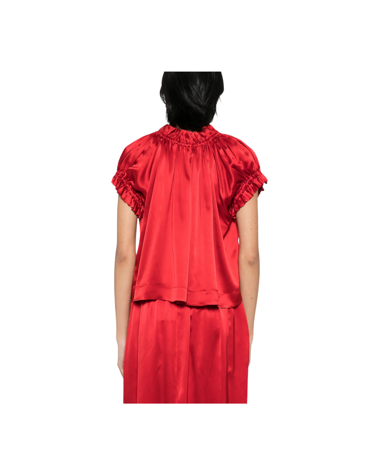 Elasticated Gathered Ruffle Tulip Top