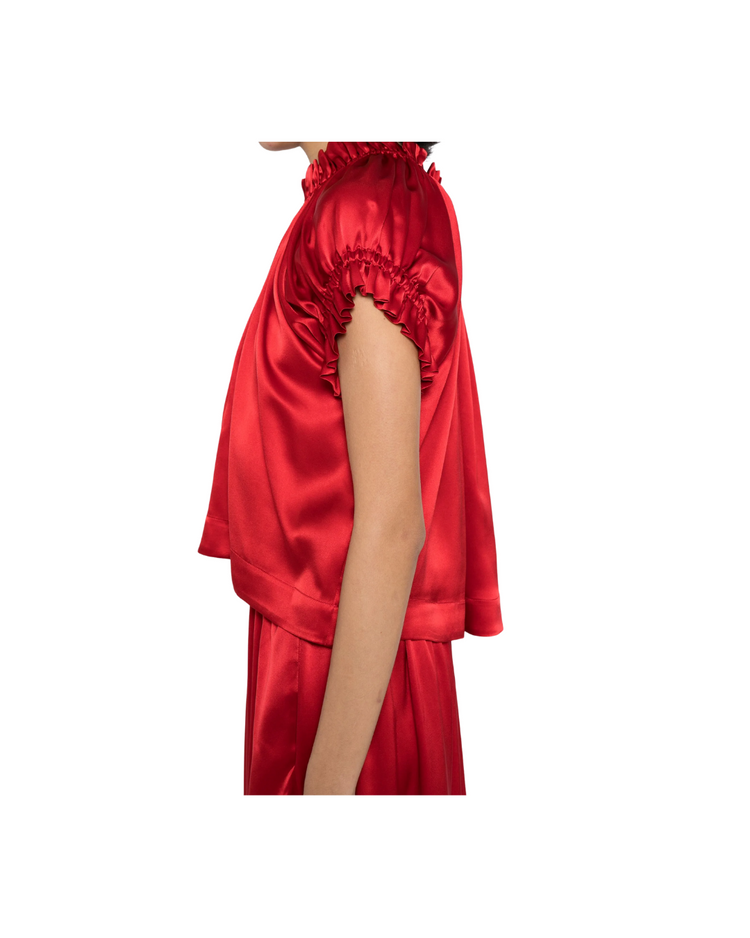 Elasticated Gathered Ruffle Tulip Top