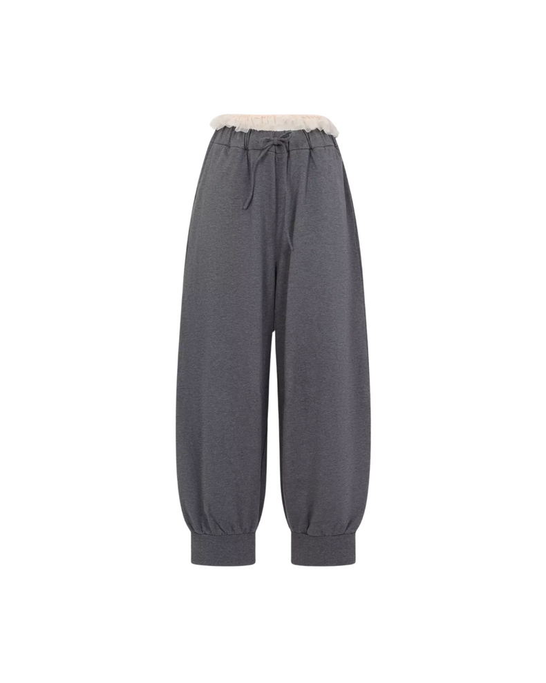 Exposed Frilly Brief Drawstring Joggers