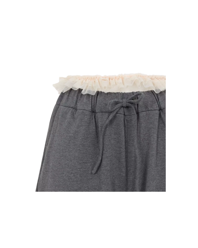 Exposed Frilly Brief Drawstring Joggers