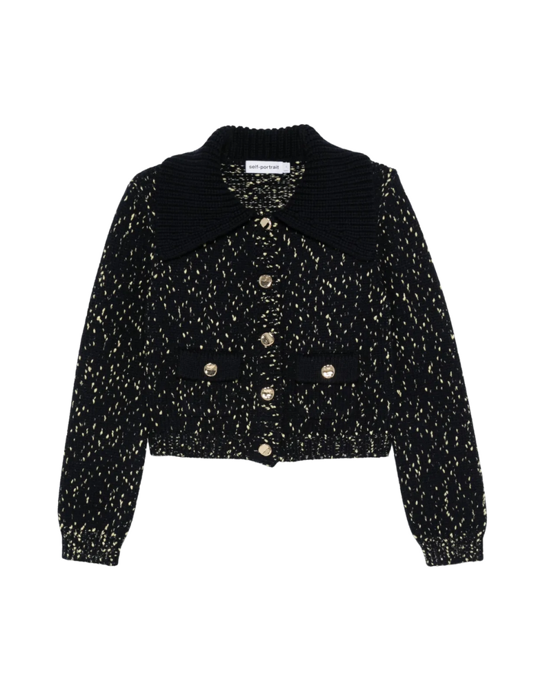 Navy Metallic Merino Cardigan