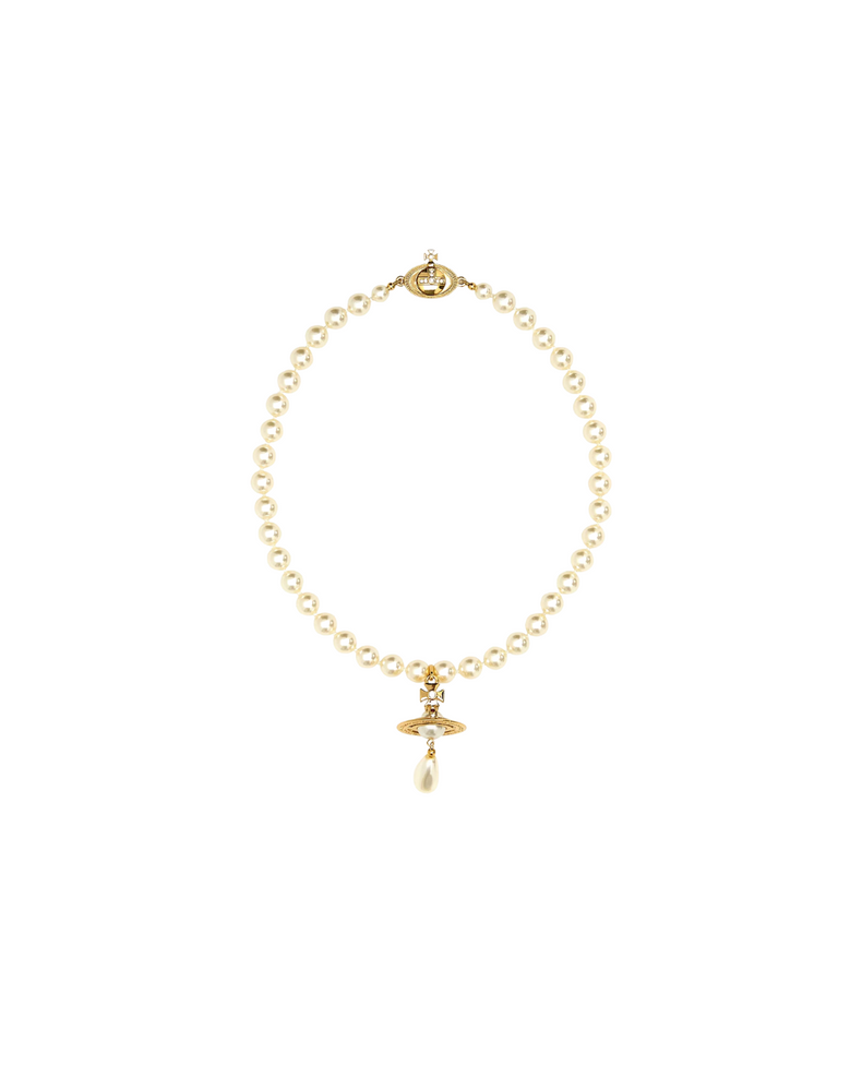 One Row Pearl Drop Choker