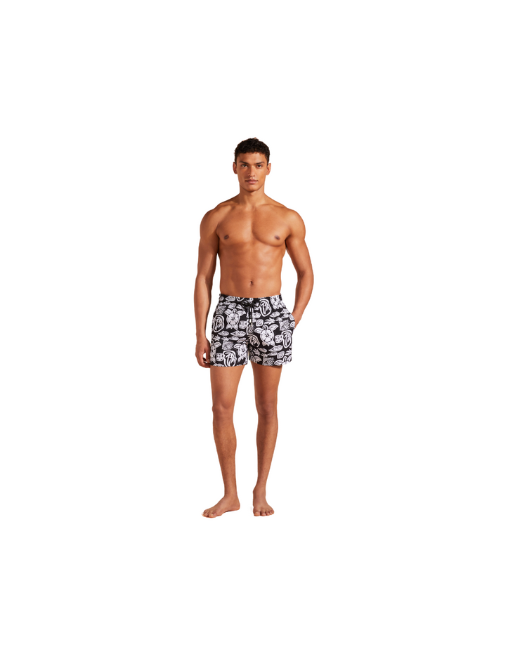 Men Stretch Short Swim Shorts Tahiti Turtles