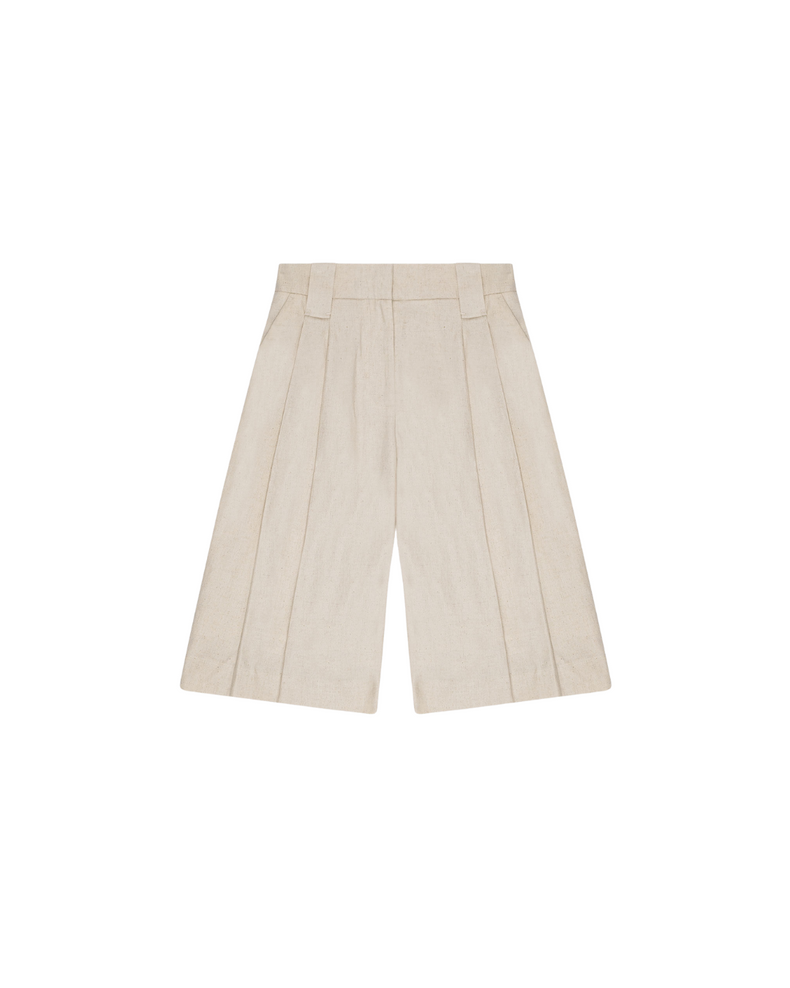 Cotton Melange Tailoring Wide Shorts