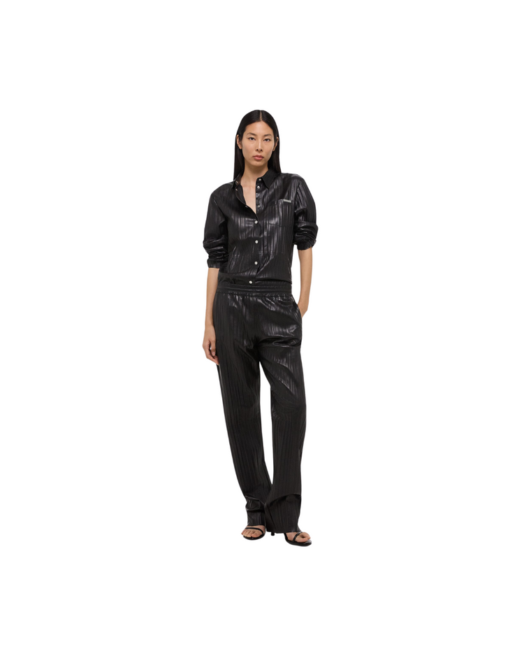 Pleated Leather Classic Shirt