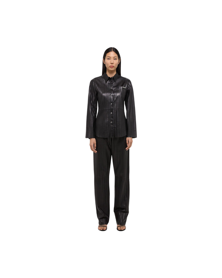 Pleated Leather Classic Shirt