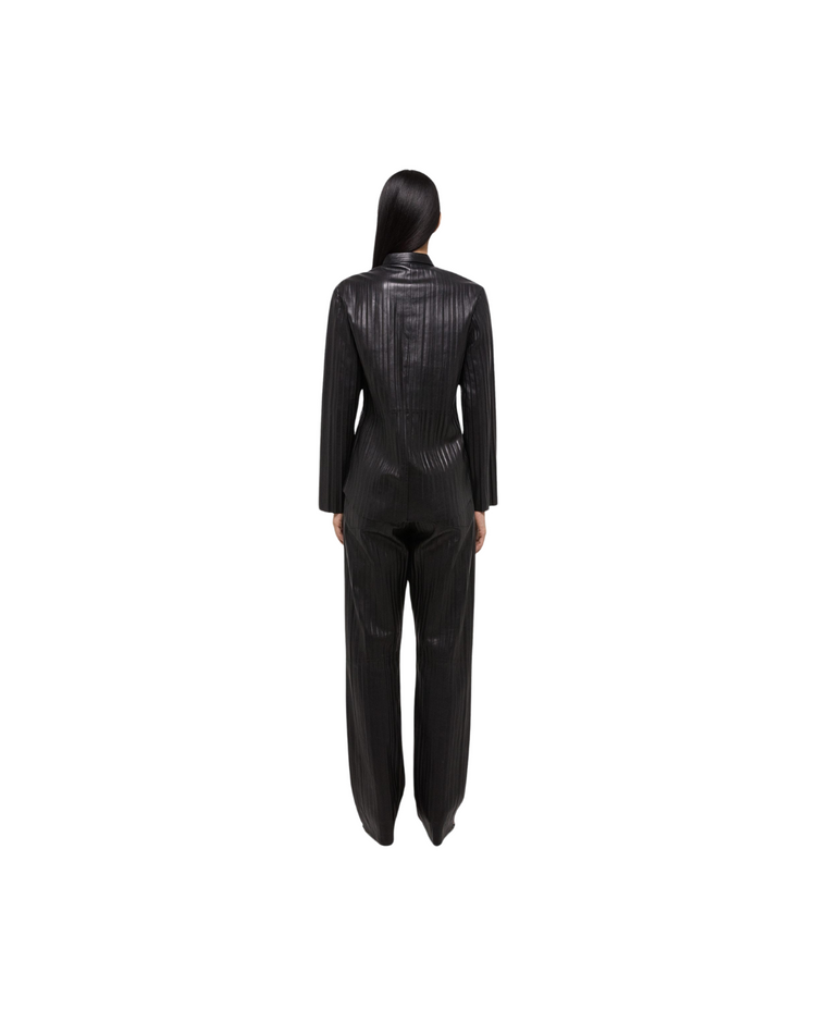 Pleated Leather Classic Shirt