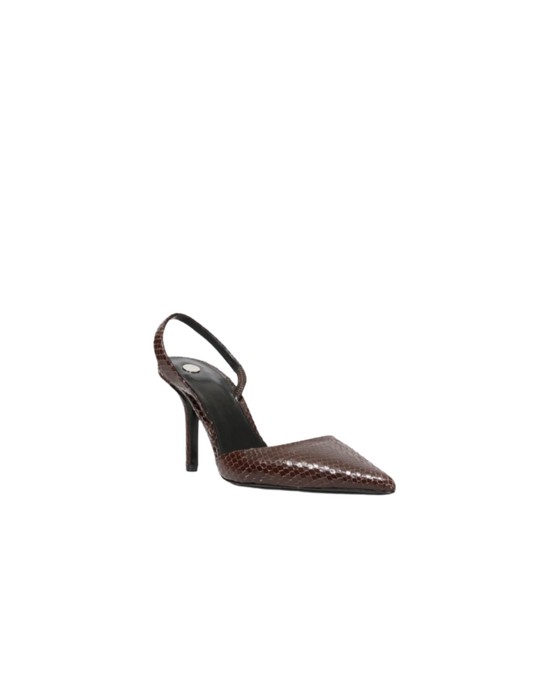 Slash Slingback Pumps in Embossed Python