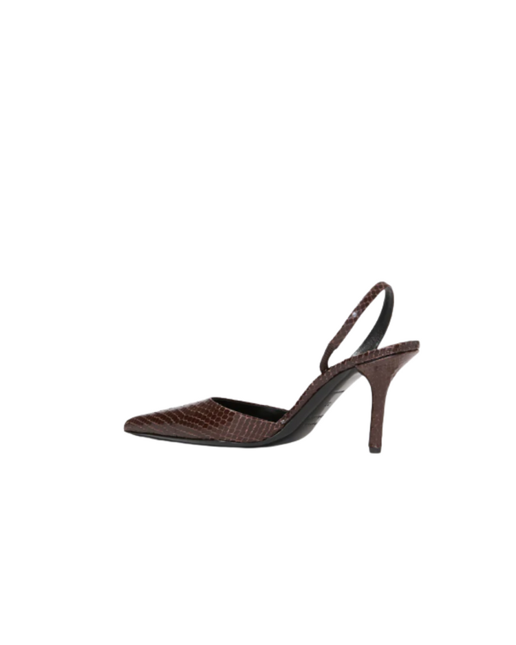 Slash Slingback Pumps in Embossed Python