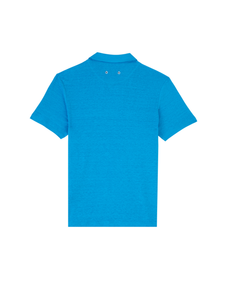 Men Linen Jersey Polo Shirt Solid
