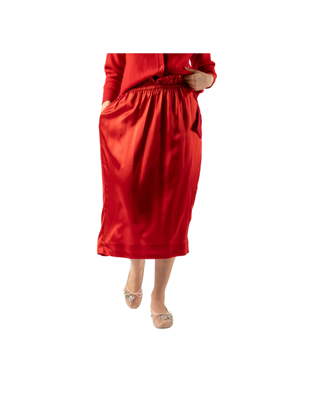 Elasticated Gathered Ruffle Waist Tulip Skirt