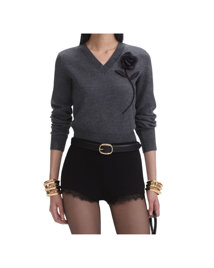 Charcoal Black Rose Jumper