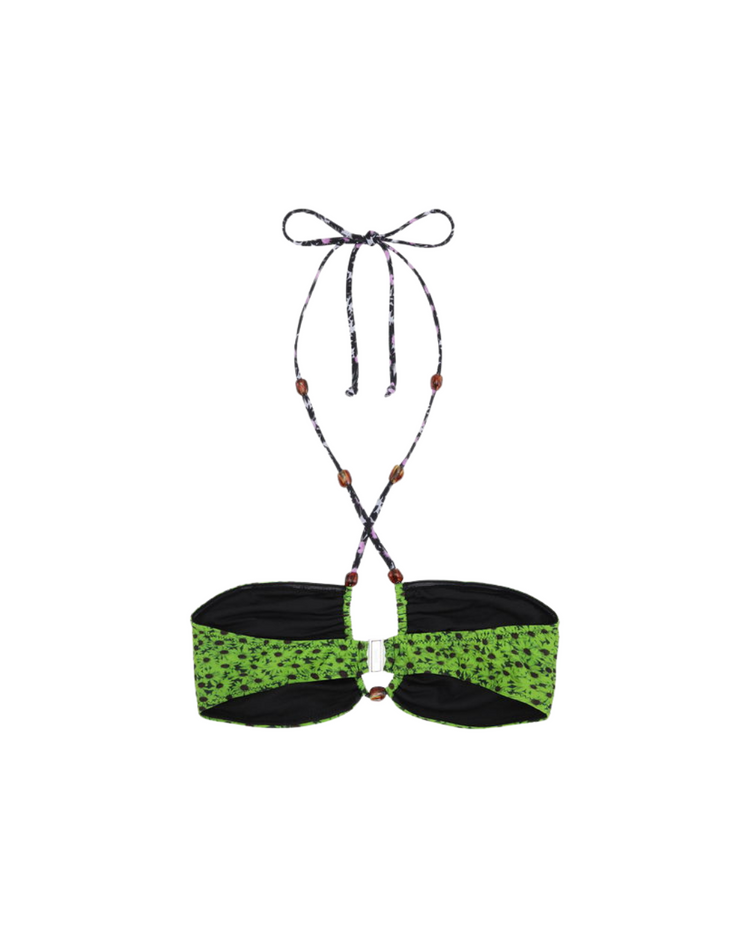 Recycled Printed Open Bandeau Bikini Top