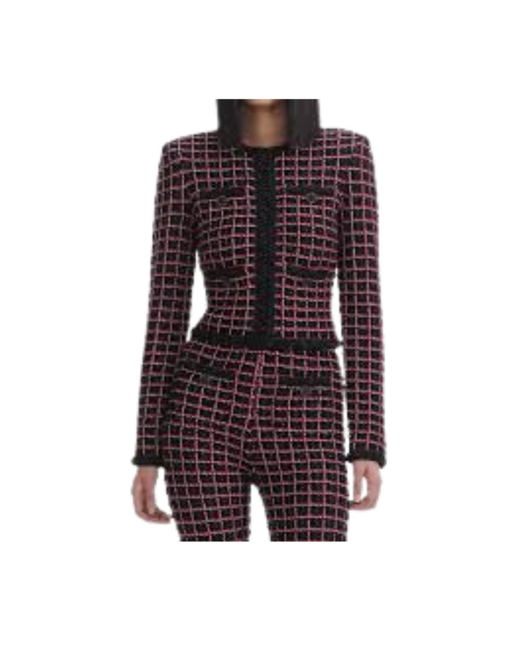 Black And Red Check Cardigan