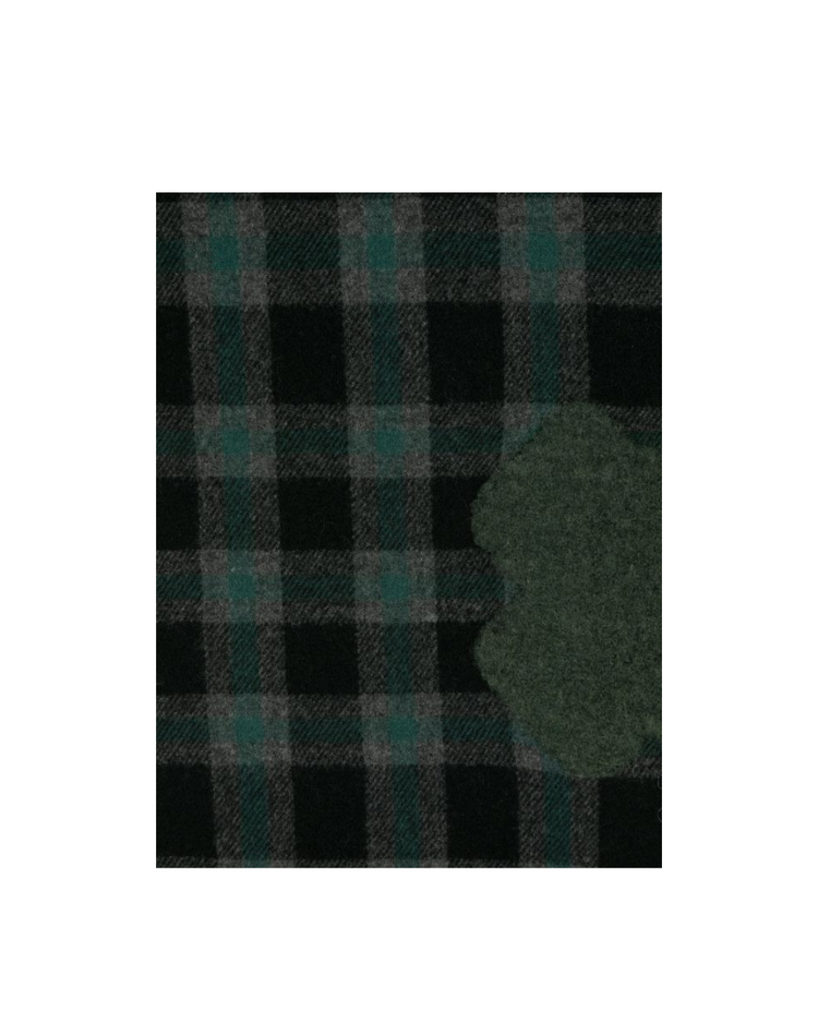 Cross Wool Scarf Olive Grid Cross