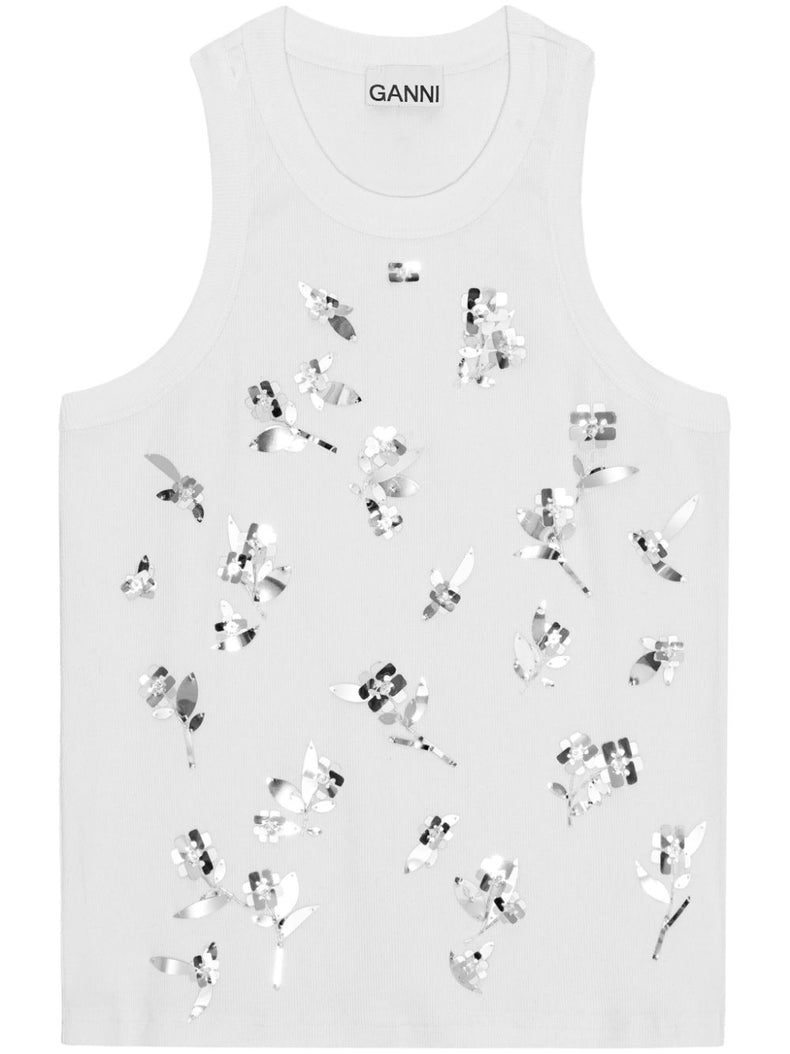 Rib Jersey Embellish Tank Top