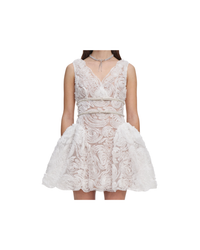 White Tulle Lace Mini Dress