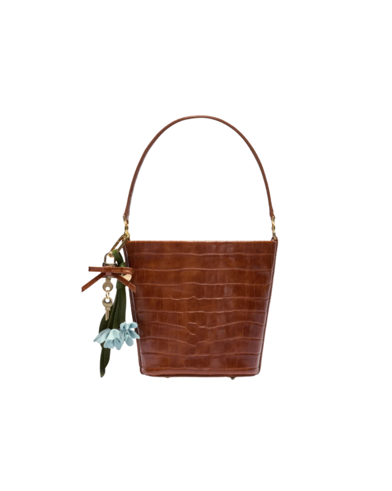 Brown Leather Bucket Bag