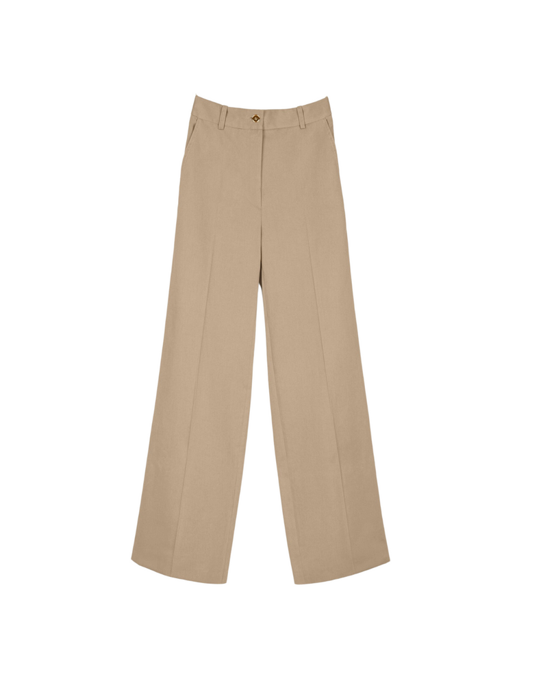 Iconic Long Trousers in Organic Cotton Gabardine