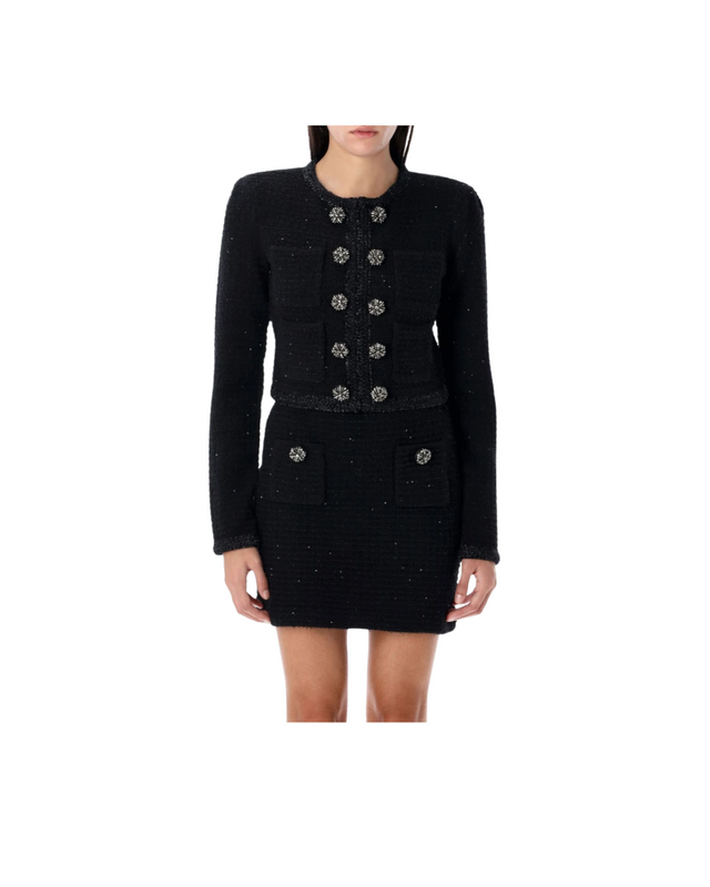 Black Textured Knit Jacket
