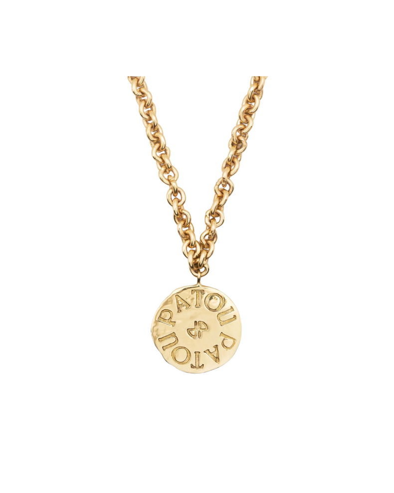 Coin Pendant Necklace In Gold-plated Brass