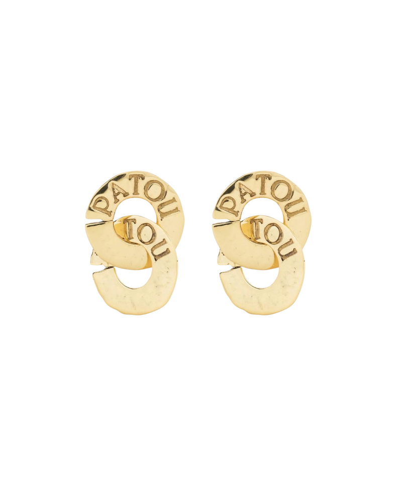 Double Coin Earrings In Gold-plated Brass