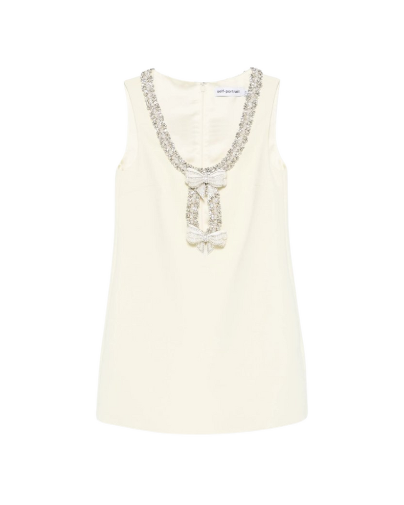 Yellow Crepe Bow Mini Dress