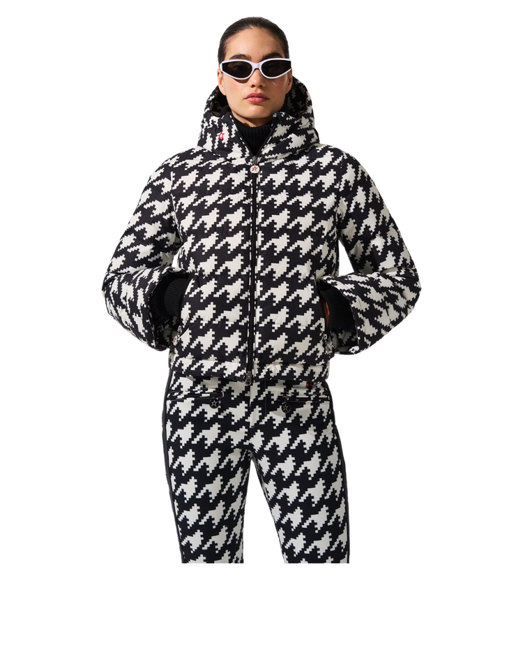 Houndstooth Polar Flare Down Jacket